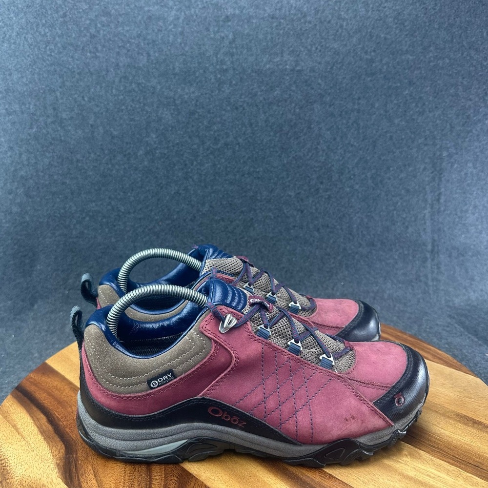 Oboz Sapphire Low Womens Size 10 Shoes Red Leather Waterproof Hiking Sneakers